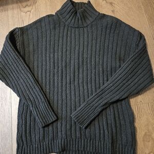 Time and Tru Womens Black Ribbed Turtle Neck Sweater